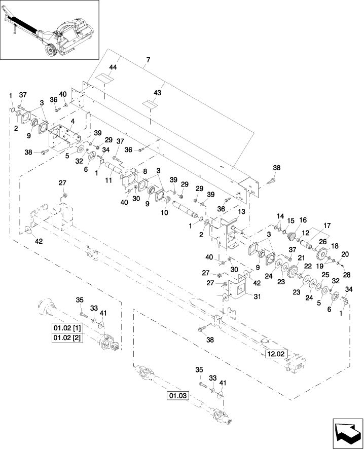 01.01 DRIVELINE, ONE-PIECE DRIVESHAFT