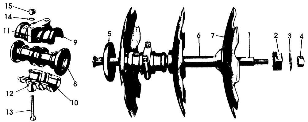 029 DISC & BEARING ASSEMBLIES FOR FOLD-OVER HARROWS - 11-212,11-213,11-214,11-215,11-216