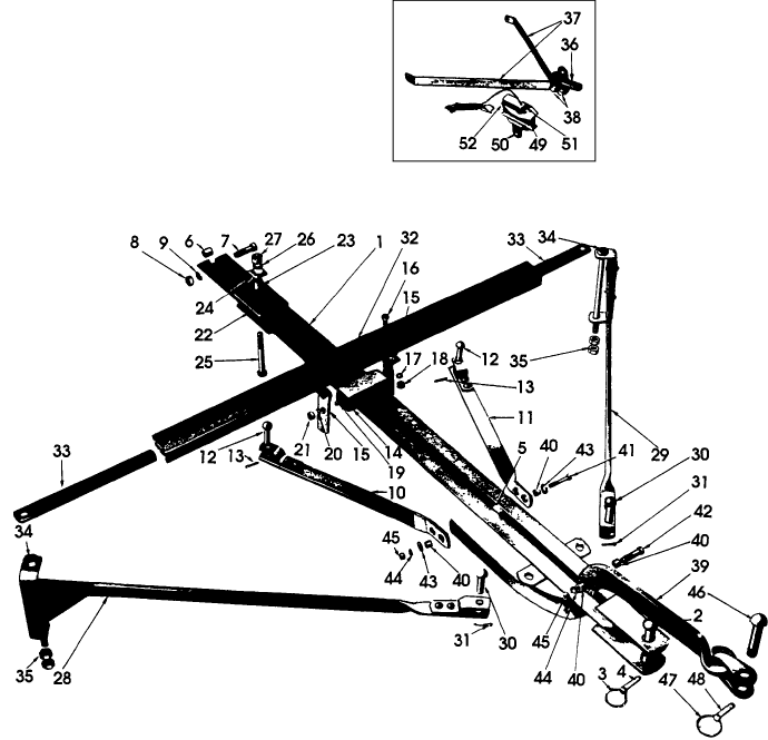 010 PULL FRAME & HITCH ASSEMBLIES, PULL TYPE, F-SERIES - 11-88,11-89,11-90,11-105,11-112,11-113,11-114,11-116