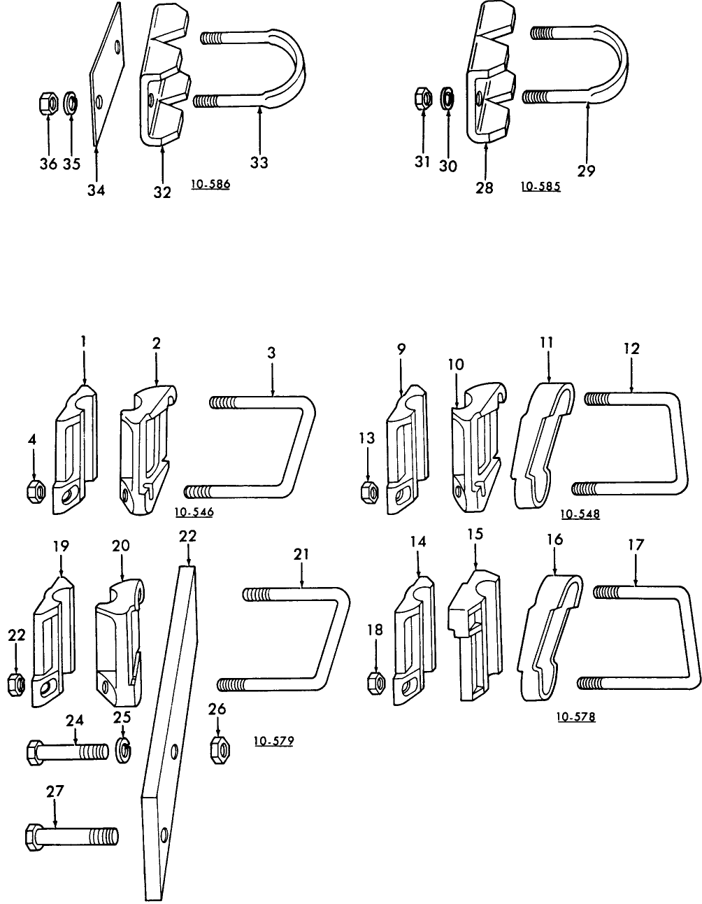 017 COULTER CLAMP ASSEMBLIES - 10-546,10-548,10-578,10-579,10-585, 10-586