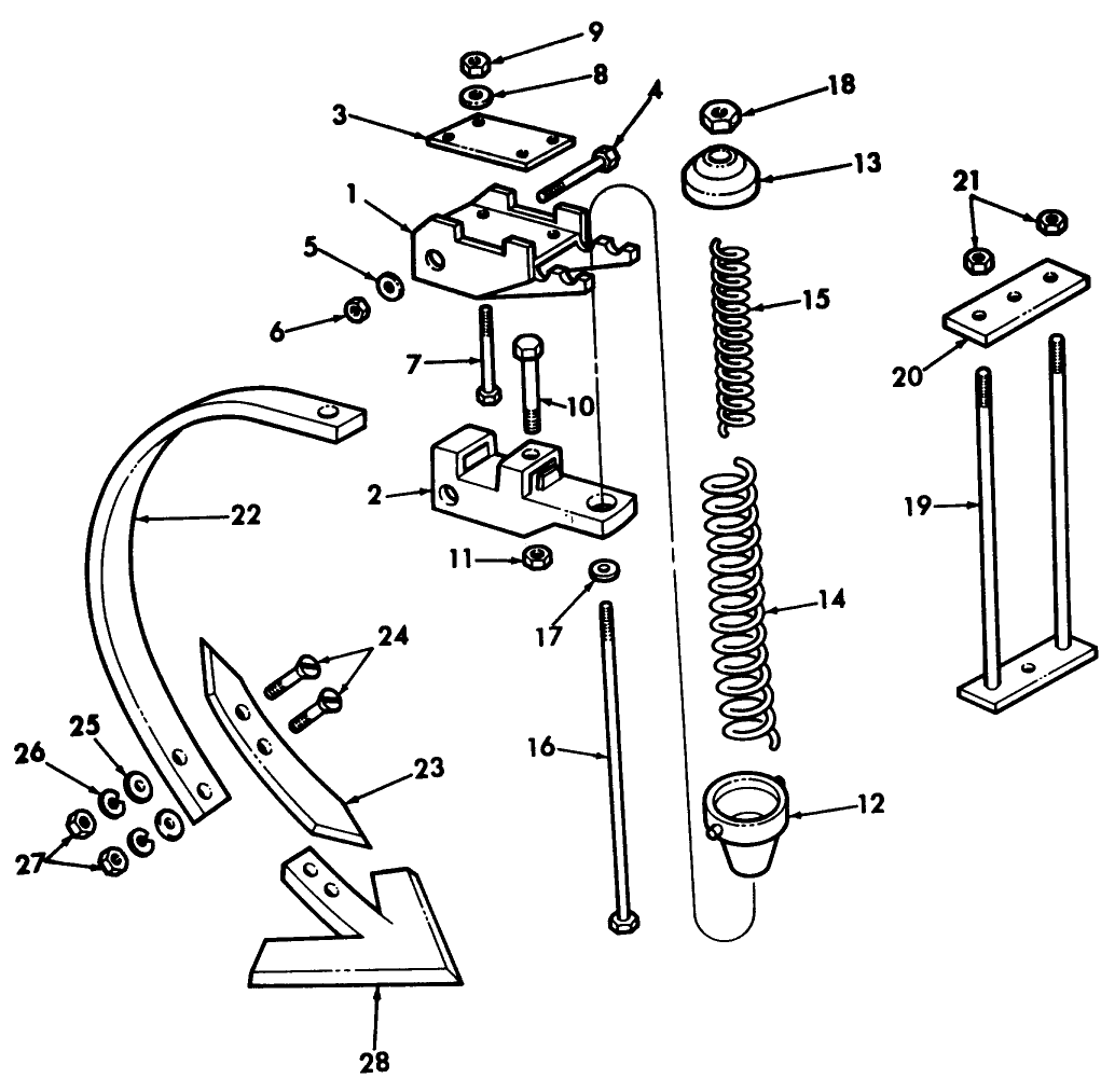 008 SPRING SHANK, 3 BAR MOUNTED - 131-SERIES