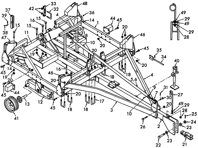 004 MAIN FRAME PARTS - 15 & 17 SHANK WING MODELS