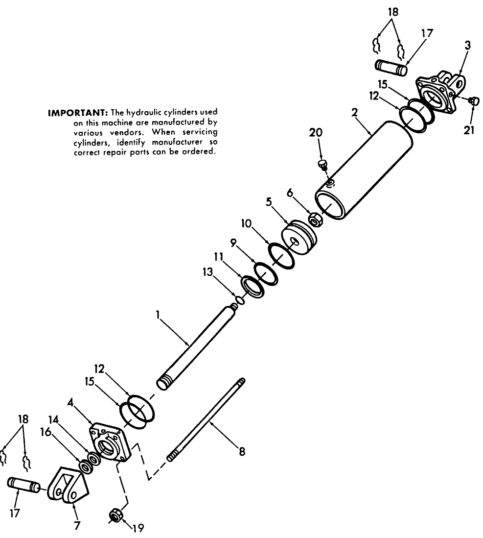 016 HYDRAULIC CYLINDER, 3-1/2" x 16" (1A63511)