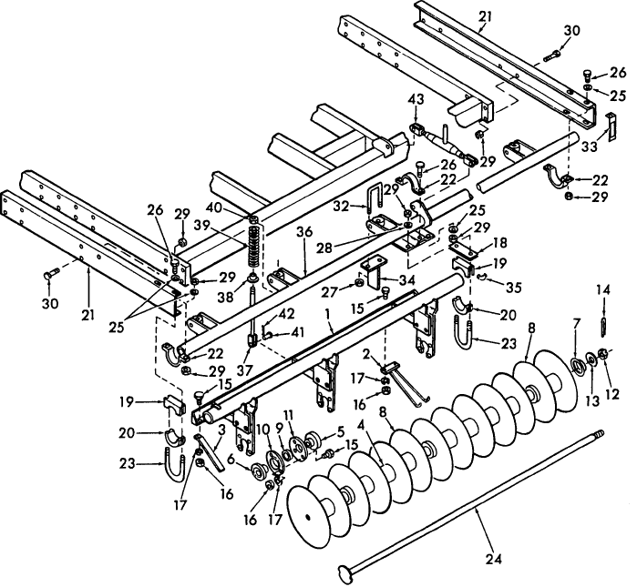 021 SLICER GANG & MOUNTING, 13 SHANK MODEL