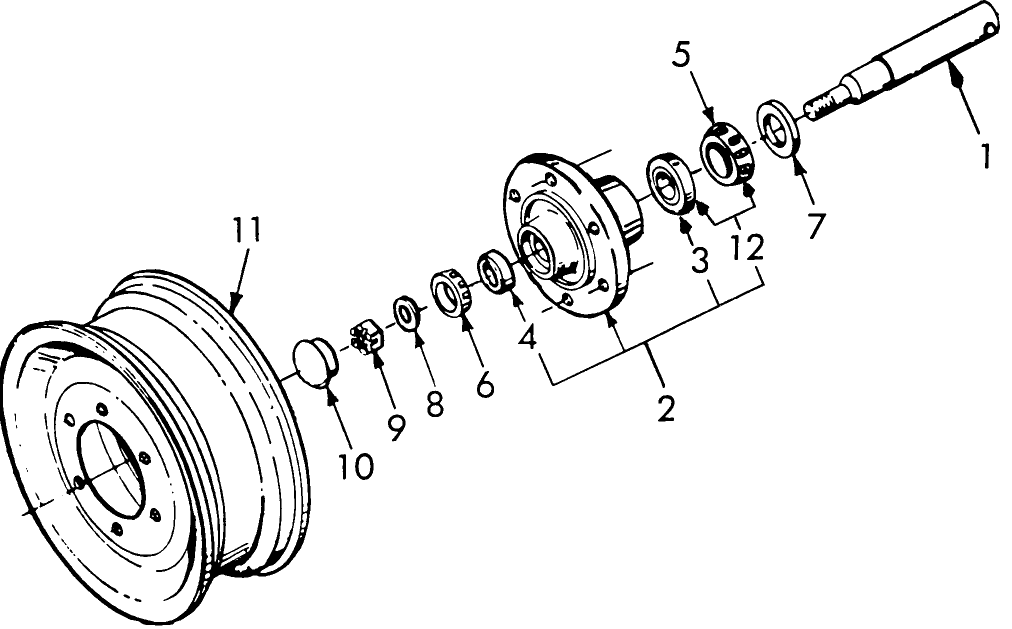 012 HUB & WHEEL ASSEMBLY - 151 & 152-SERIES