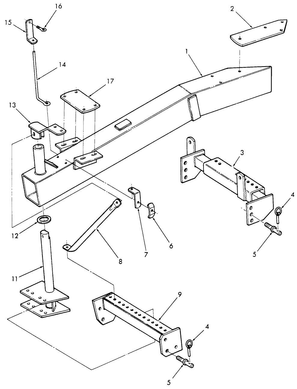 002 HITCH PIVOT, HITCH BAR & HYDRAULIC LANDING HITCH