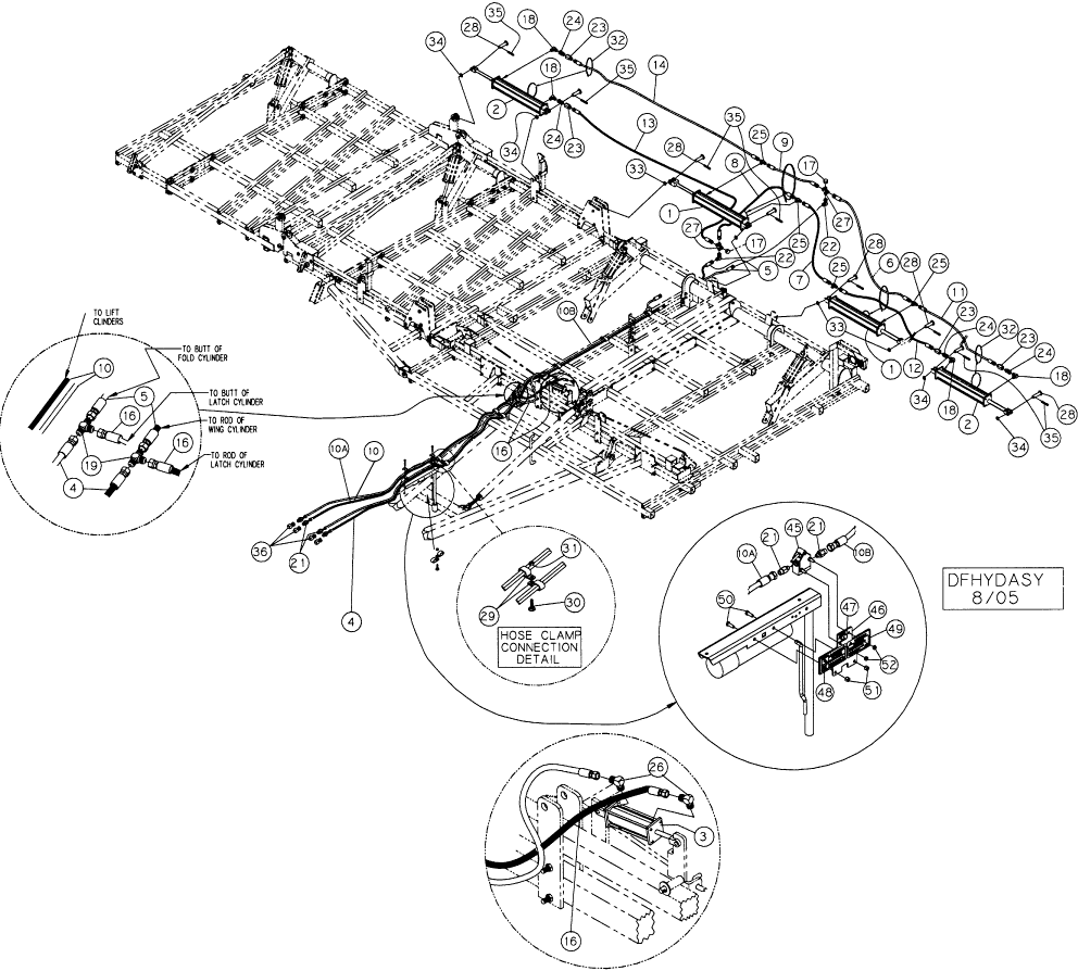 08 -04 DOUBLE FOLD WING LIFT HYDRAULICS (38-1/2 (12 MAINFRAME) THROUGH 46-1/2