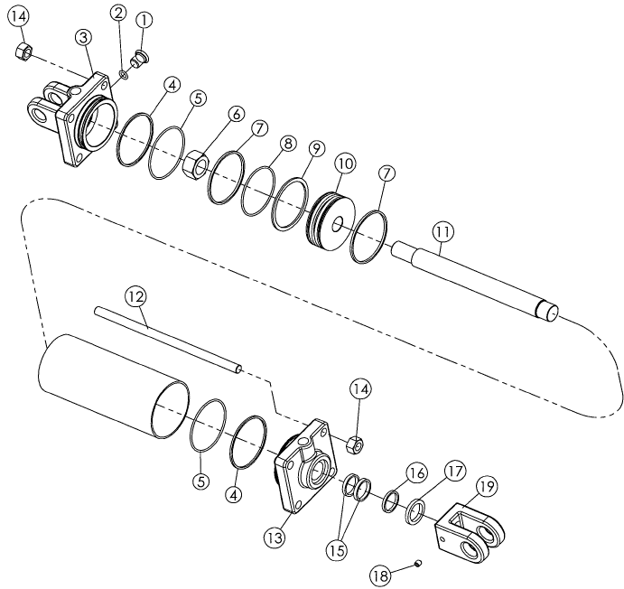 08 -05 3-1/2 IN X 8 IN TRANSPORT CYLINDER 19 - 22 FT TANDEM DISK