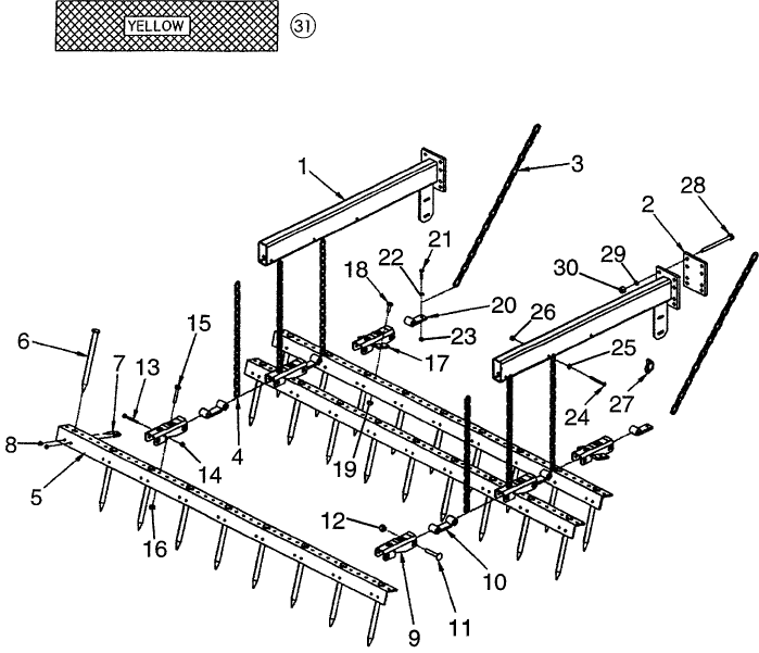 09 -36 SPIKE HARROW PARTS