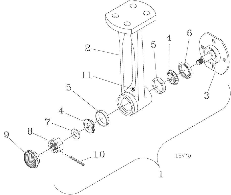 09-30 DISC LEVEL'R HUB AND SPINDLE