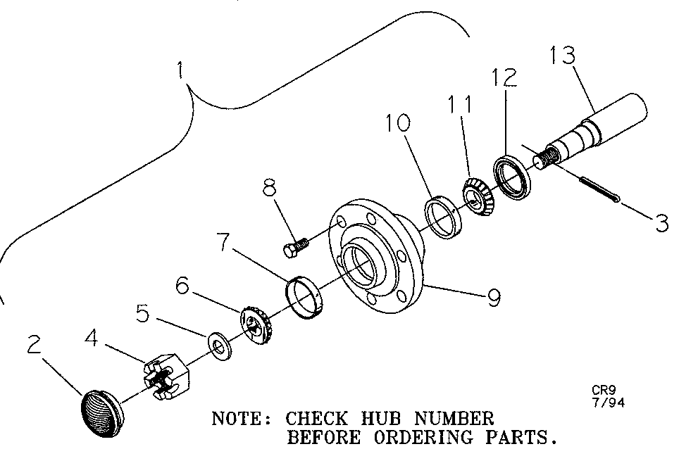 09-33 783 HUB AND SPINDLE