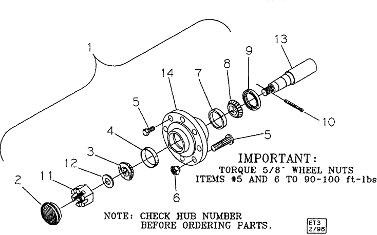 09-34 50-8 HUB AND SPINDLE - C AND D FRAMES