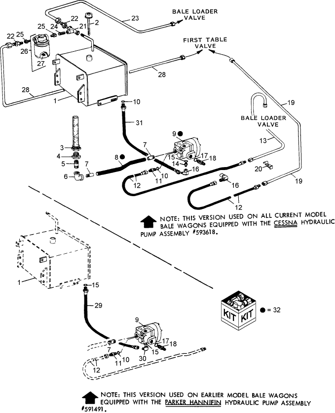 013 HYDRAULICS, OIL RESERVOIR, PUMP & FILTER