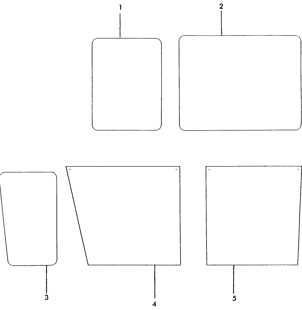 068 WINDOW GLASS DIMENSIONAL DATA