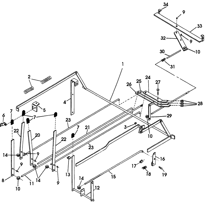 005 AUTOMATIC TIE, BALE LOADER, LOAD RACK PUSH-OFF & SAFETY GATE LINKA GE