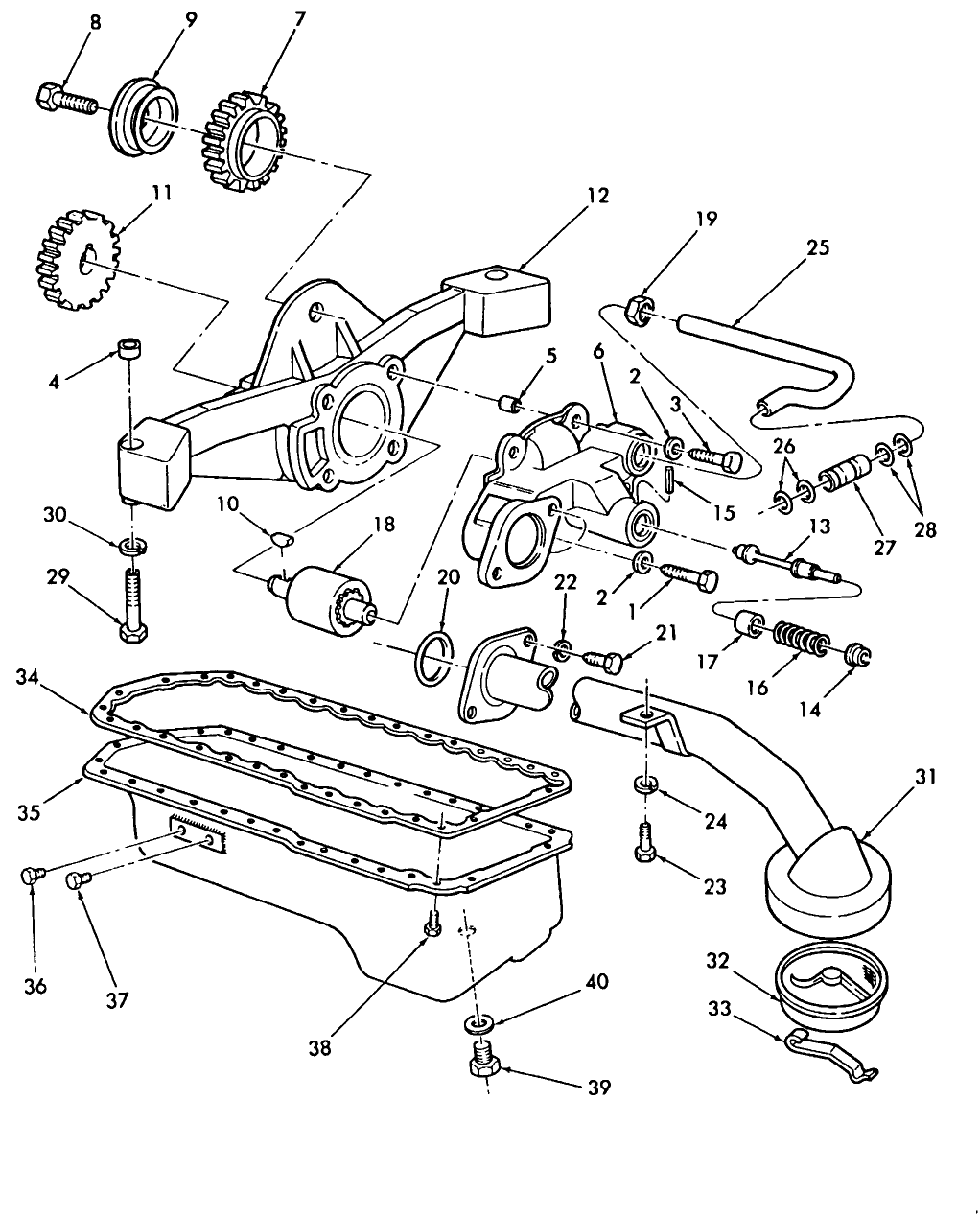 031 OIL PUMP & OIL PAN, BSN 546804 (1078), BSN 548619 (1079)