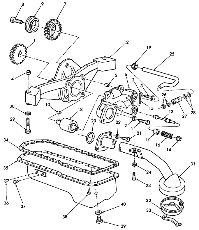 027 OIL PUMP & OIL PAN, ASN 553417