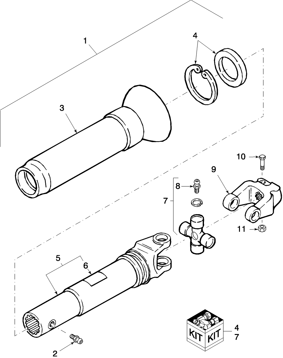 01.02 PRIMARY PTO, REAR HALF, 540 RPM