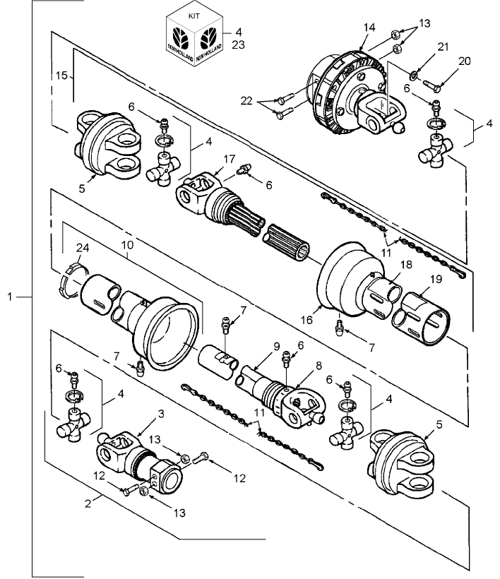 01.06 SECONDARY PTO W/FRICTION OVERRUNNING CLUTCH, BTWN SN-646501 & PIN Y6B280283