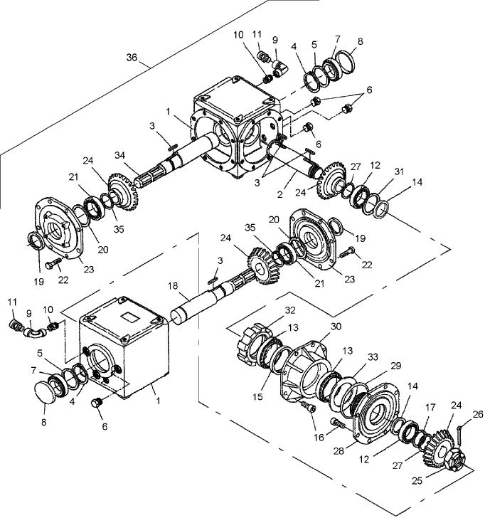 03.01 GEARBOX, SWIVEL, USED ON TONGUES BSN-639639