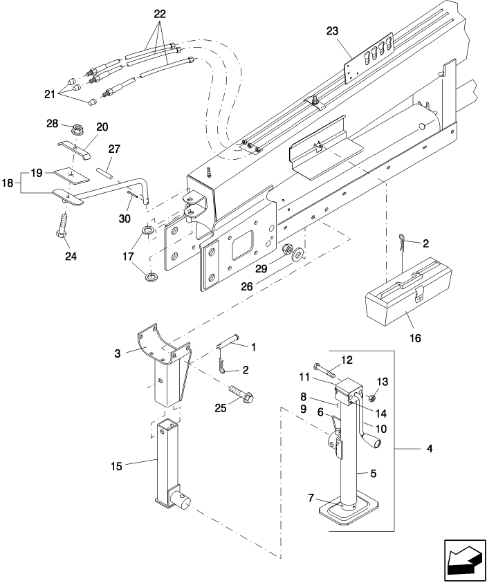 12.02(1) DRAWBAR SWIVEL HITCH JACK & TOOL BOX