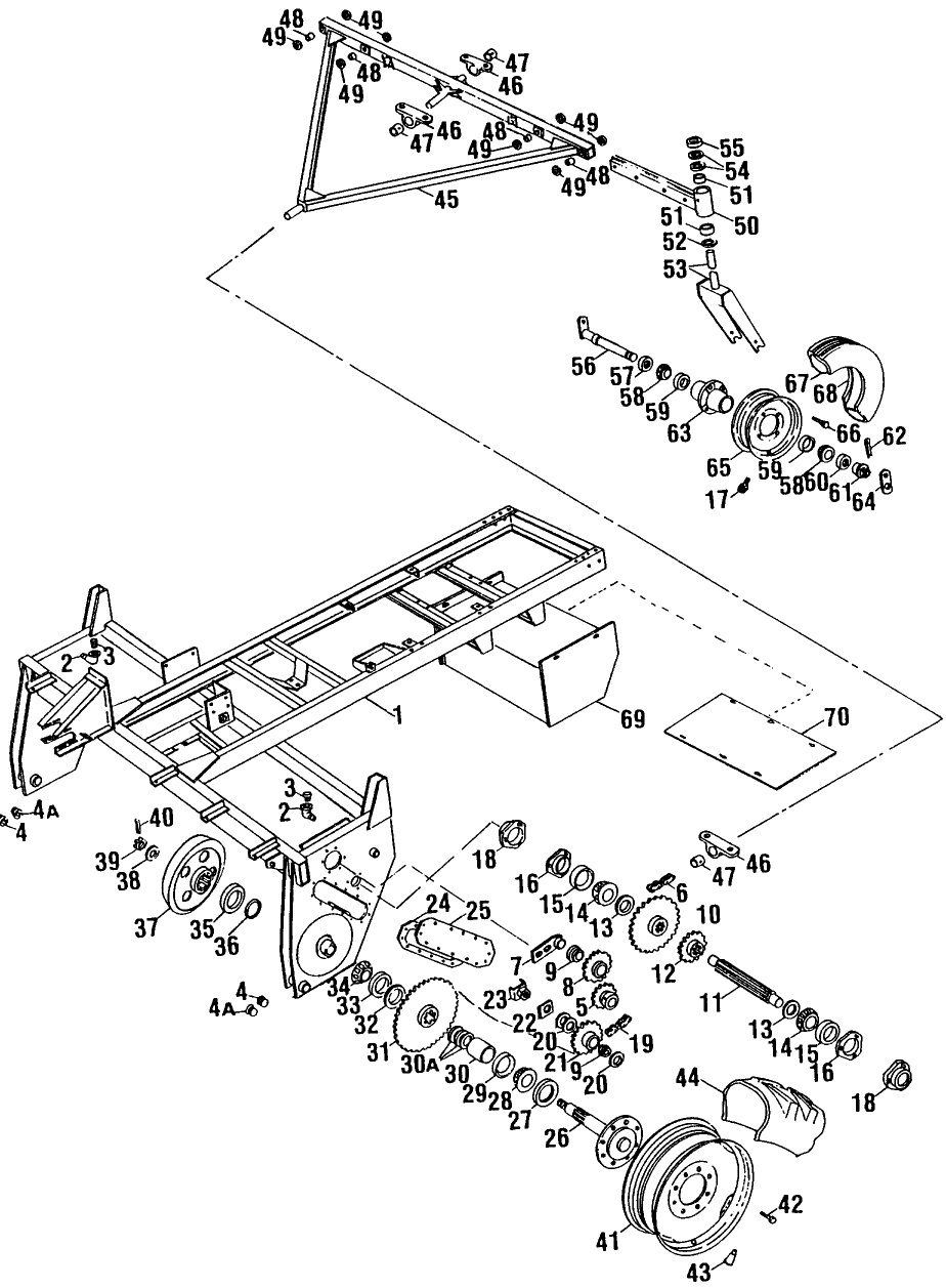 003 MAIN FRAME, CHAIN CASE & AXLE