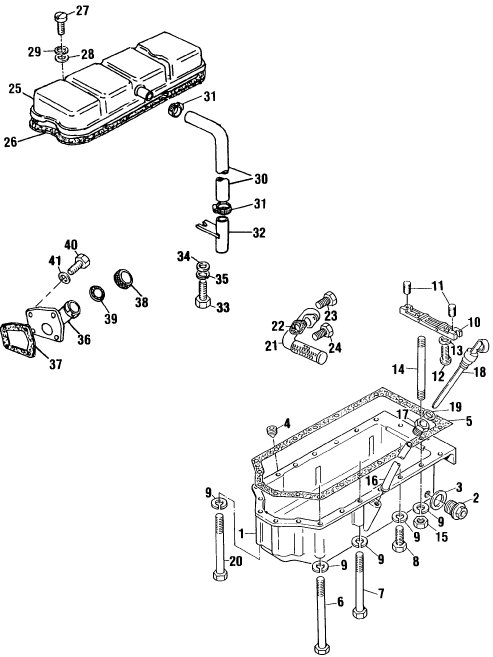 064 OIL FILLER TUBE, OIL PAN & ROCKER COVER GROUP, PERKINS 4.236 DIESEL ENGINE