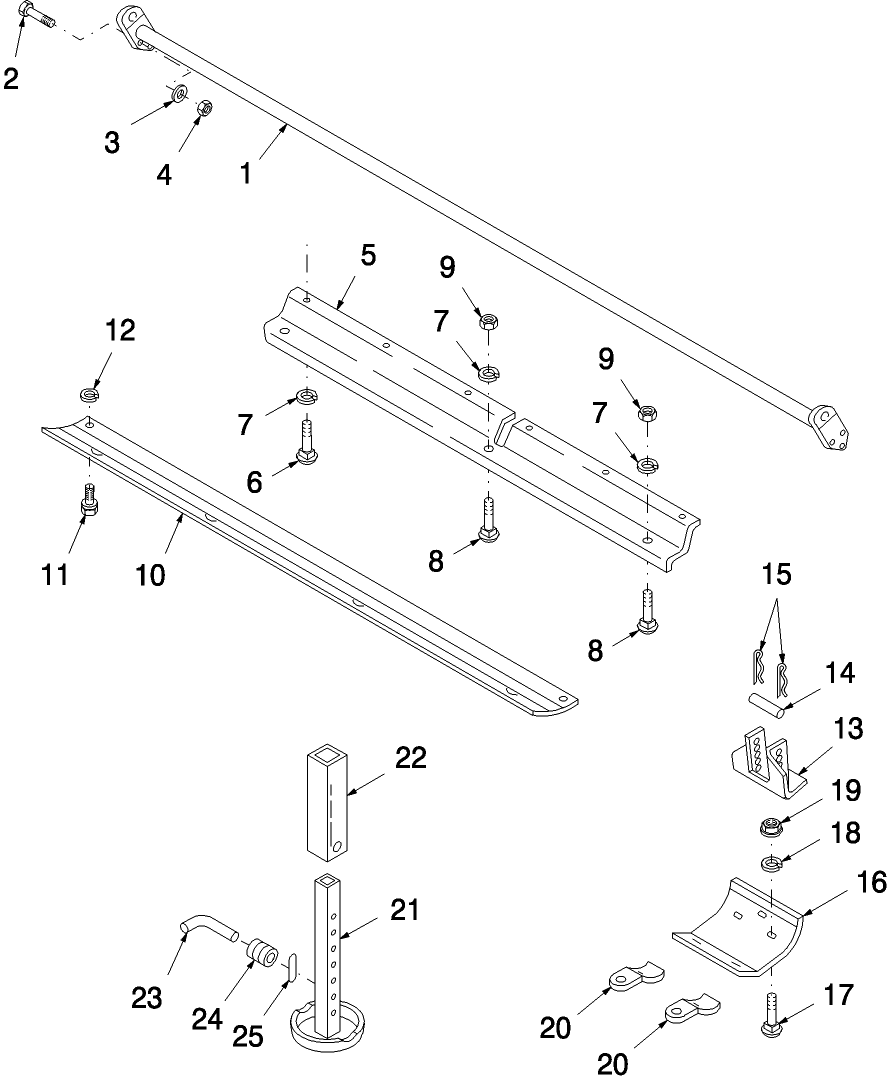 001 HEADER PUSH BAR, JACK & SKID SHOES