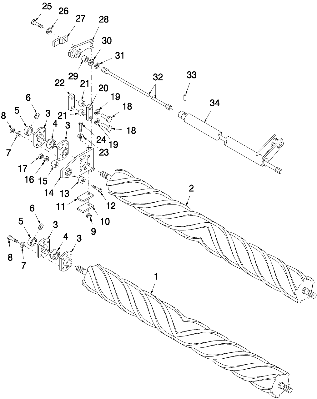 010 CONDITIONER ROLLERS, RIGHT SIDE