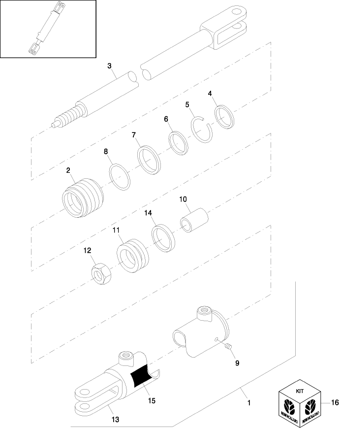 004(1) HYDRAULIC CYLINDER, ALL HEADERS, BSN 1260103