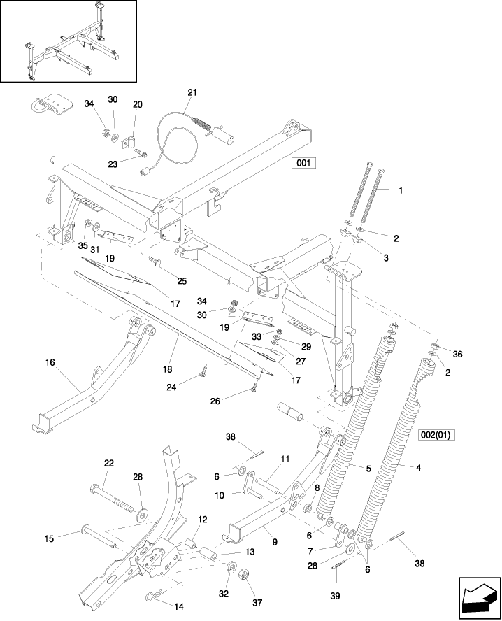 002 ADAPTER ARMS & FLOAT SPRINGS, SICKLE HEADERS