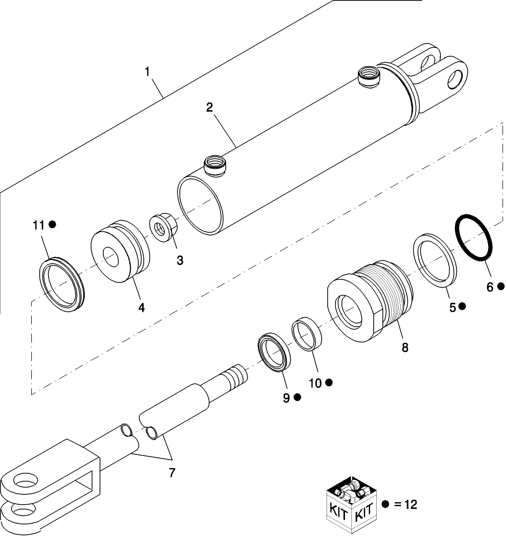 004(2) HYDRAULIC CYLINDER, ALL HEADERS, MONARCH, ASN 1260104