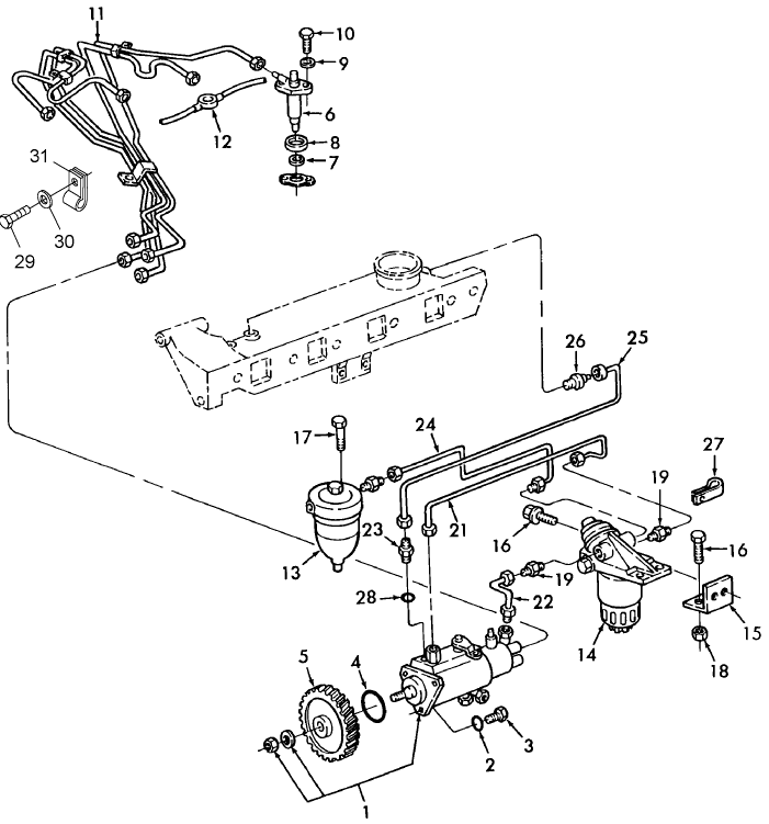 01.10 ENGINE, NON-EMISSIONIZED, FUEL SYSTEM, 2450, 2550 BSN 606630