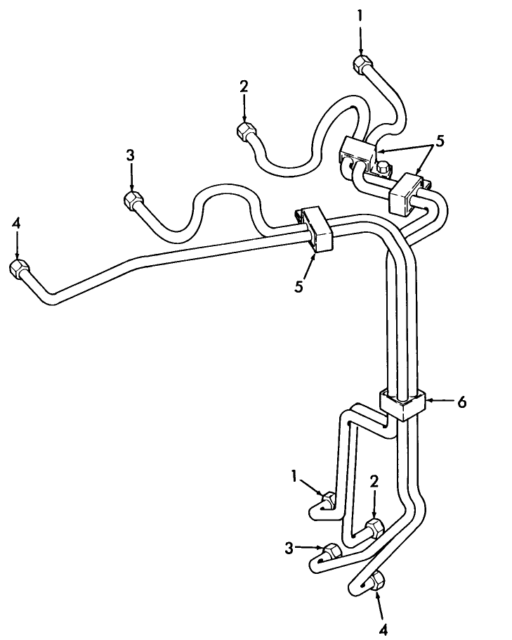 01.14 ENGINE, NON-EMISSIONIZED, INJECTION TUBES & CLAMP ASSEMBLY, 2450, 2550 BSN 606630