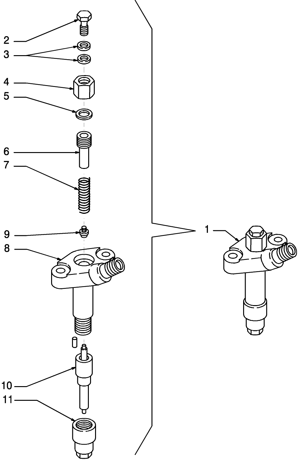 01.72 ENGINE, EMISSIONIZED, FUEL INJECTOR ASSEMBLY, ASN 606631