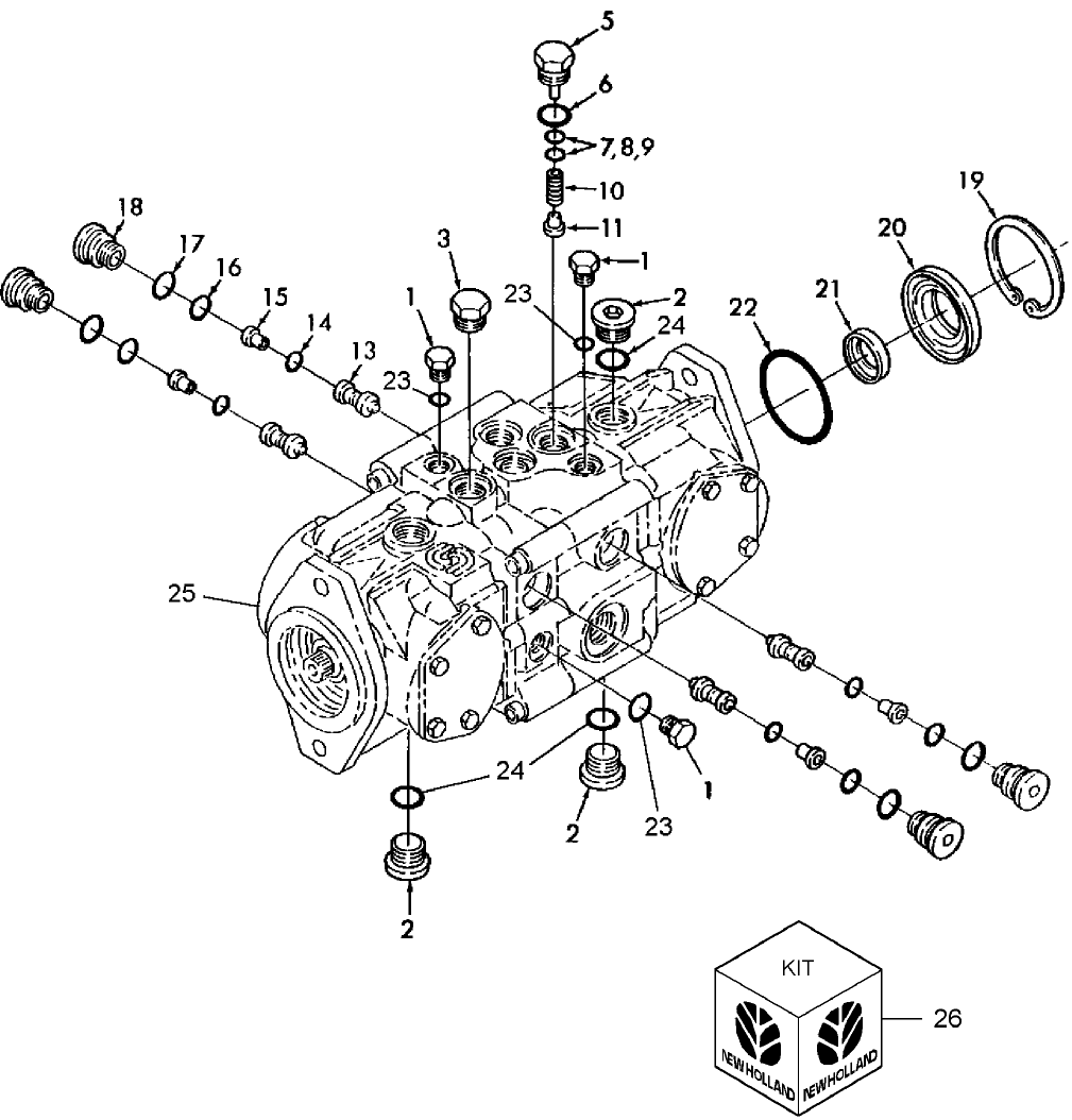 03.07 CHARGE & SYSTEM PRESSURE RELIEF, HYD. DRIVE - USED ON & BSN 589652 (2450) - 591052 (2550)