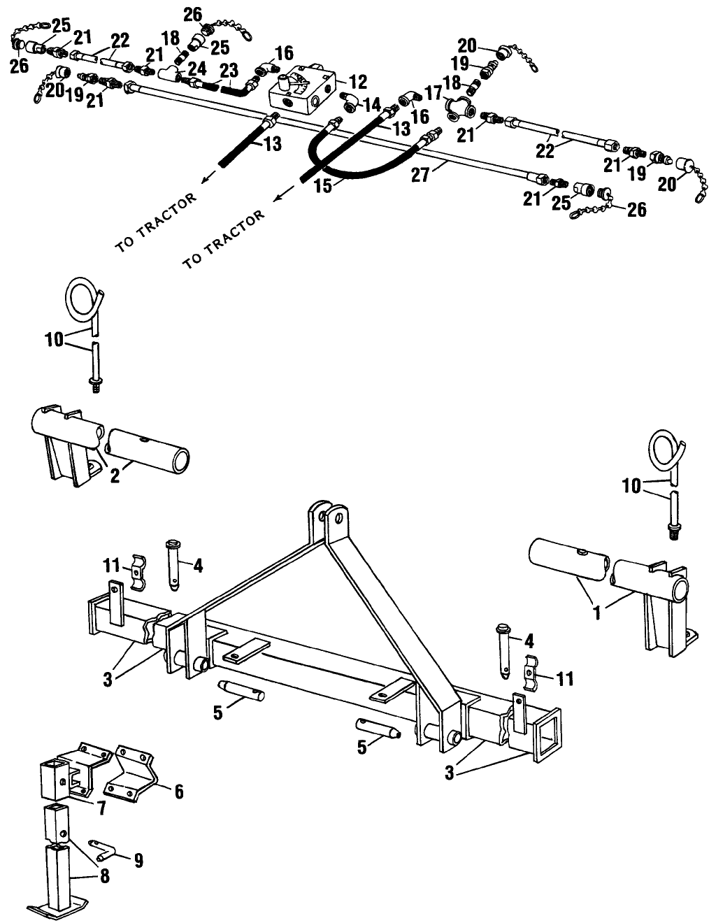 022 THREE POINT HITCH TOOL BAR