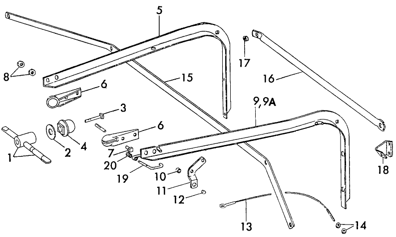 003 BASKET SUPPORT, PIVOT & CLUTCH LEVER GROUP