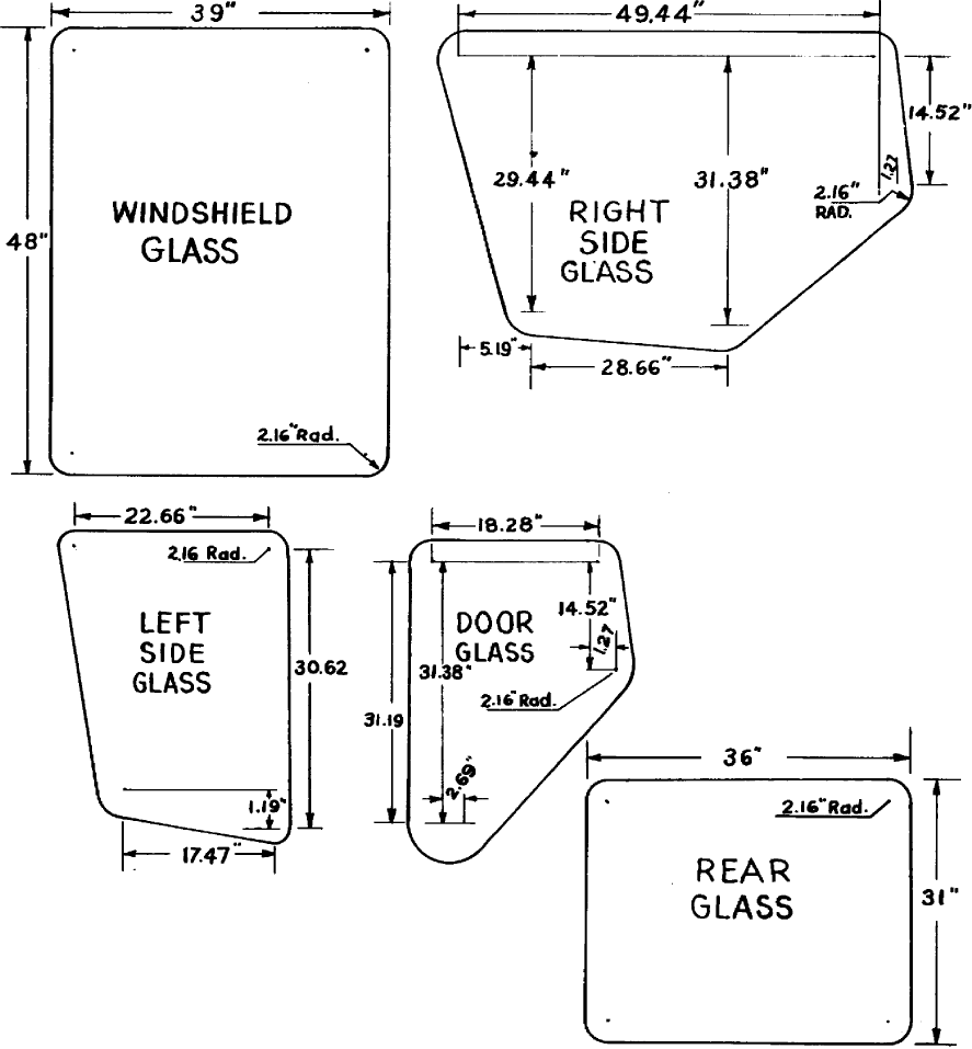 023 WINDOW GLASS, 903, 905 & 907 SPEEDROWERS