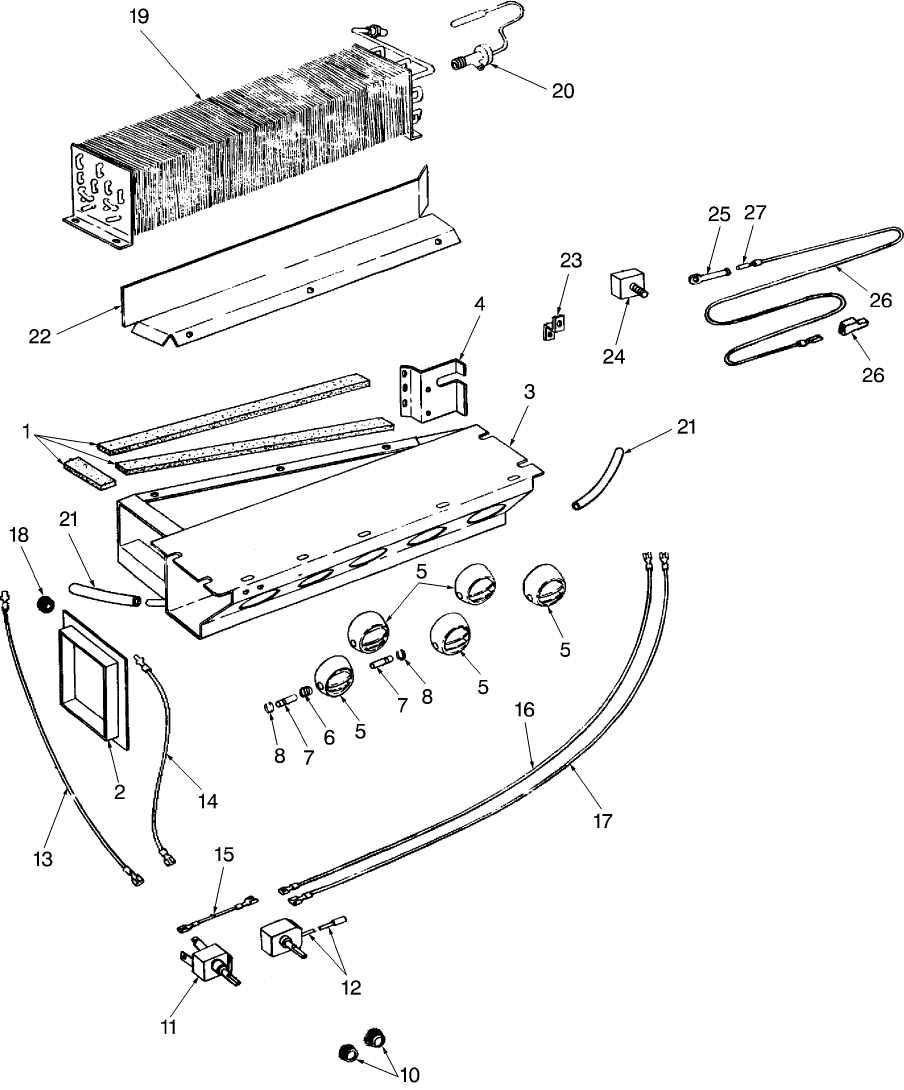 012 AIR CONDITIONER/EVAPORATOR UNIT - FRONT VENTILATED CAB