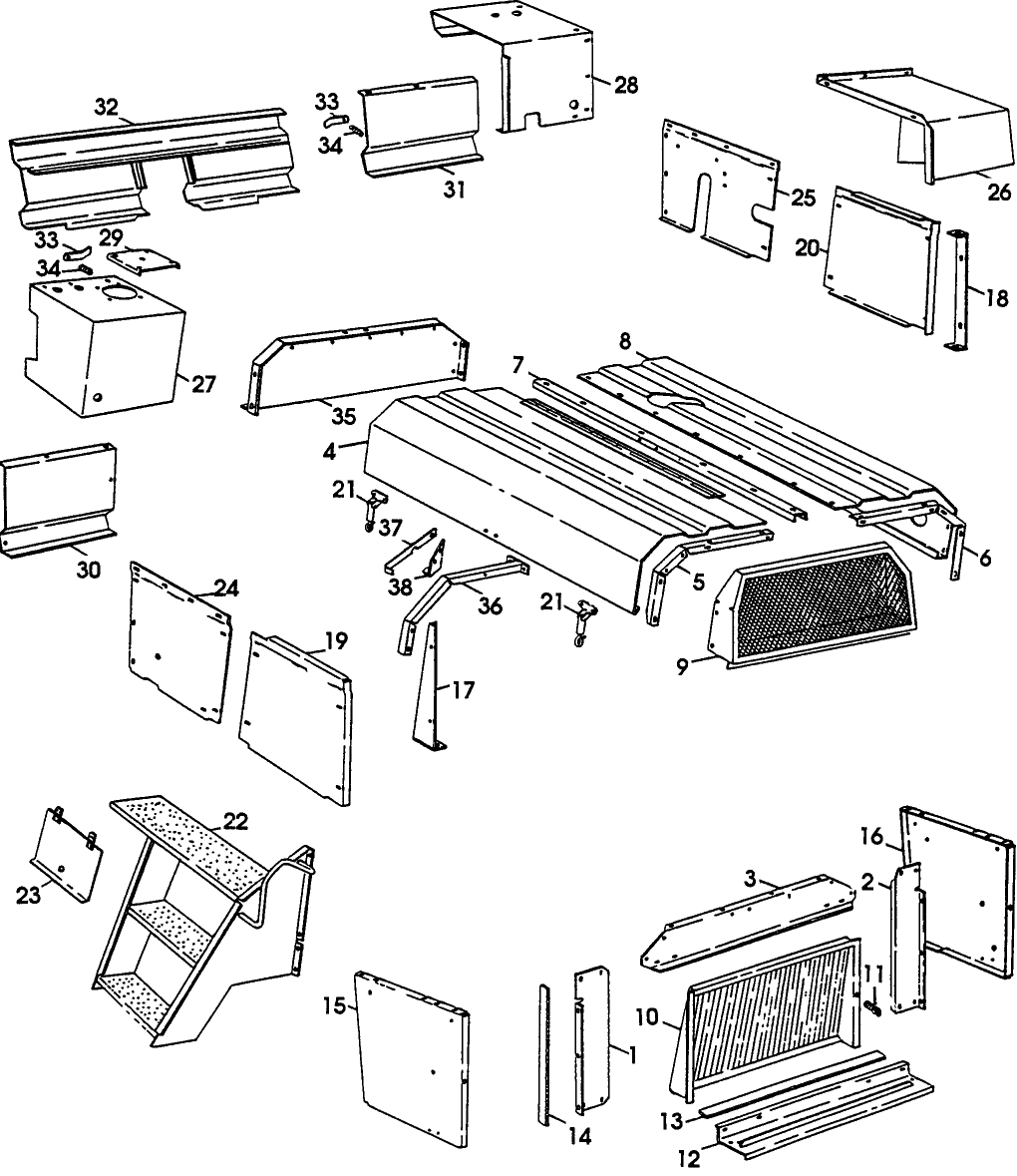 002 ENGINE AND PLATFORM HOUSING AND LADDER GROUP