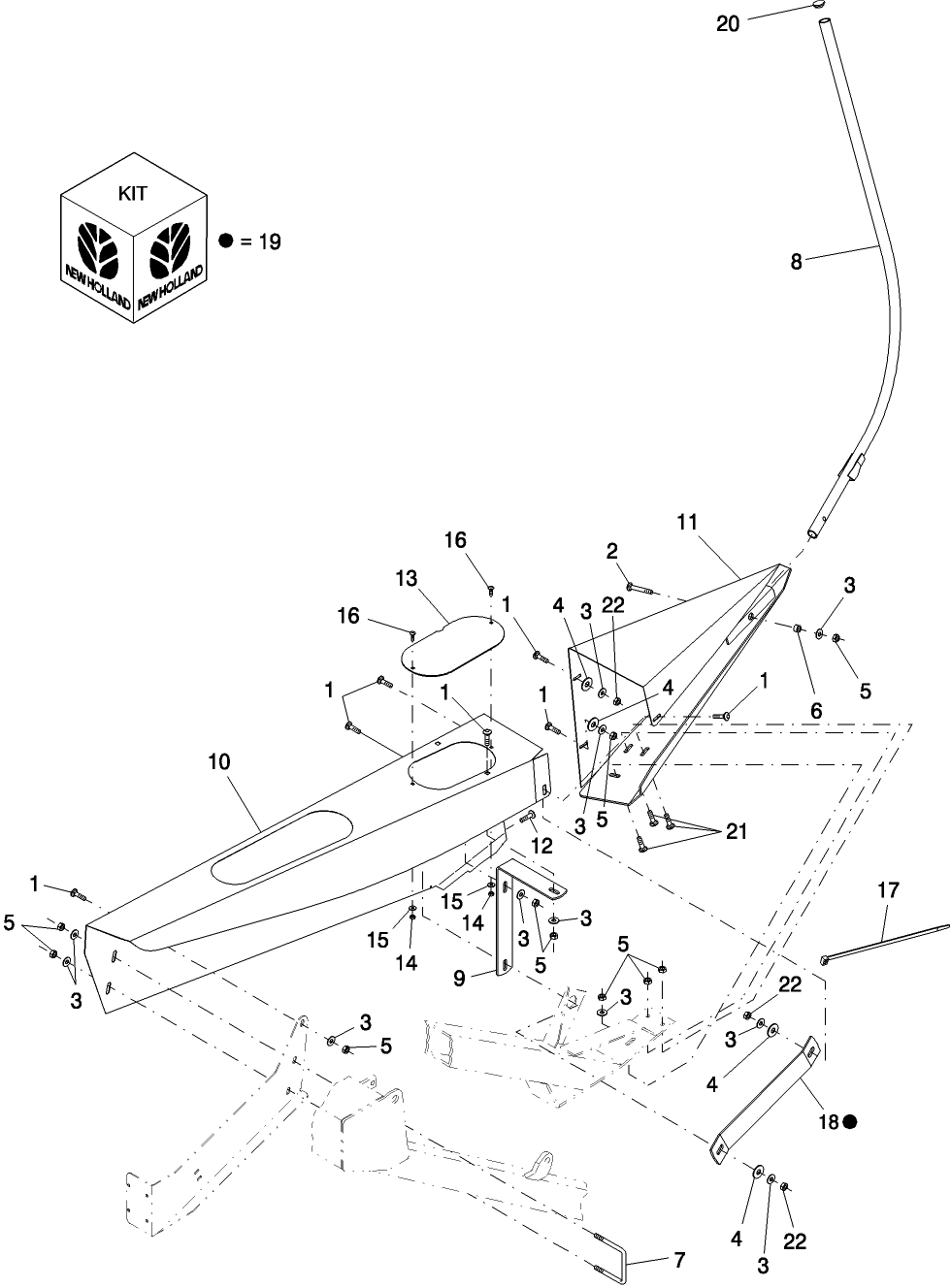 1.04 CROP DEFLECTOR, RH NON-DRIVE, BSN K01 2002