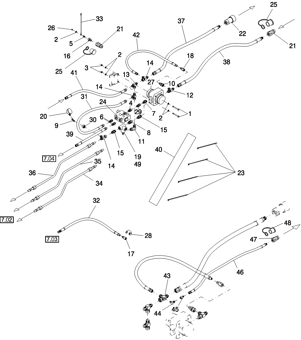 7.01(2) HYDRAULIC SUPPLY & RETURN, BTWN SN K01 2000 & K01 2002