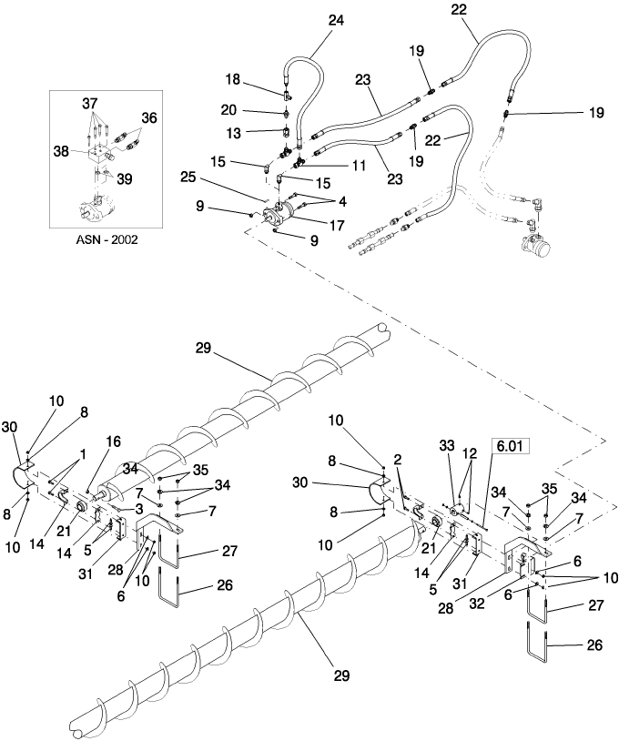 6.06(2) CROSS AUGER, 25, 30 AND 36 FT, BTWN SN F01 2000 & C20 2003