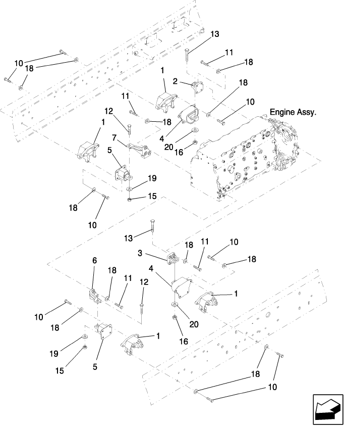 B.10.A.77(1) ENGINE MOUNTS, PRIOR TO P.I.N. Y6B440024 (BW28) & ALL BW38