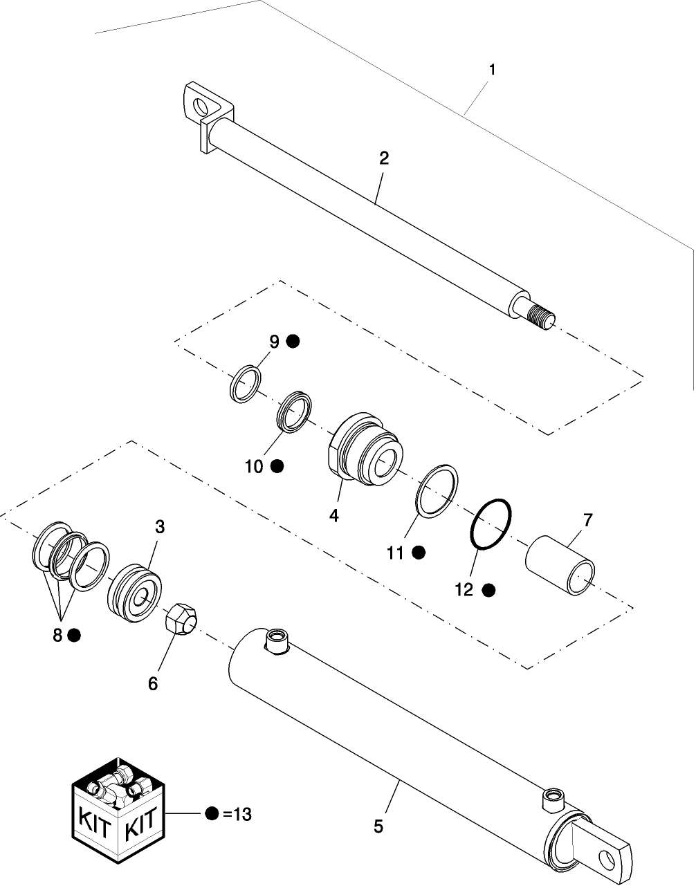 K.72.D.61(5) HYDRAULIC CYLINDER, PUSH OFF