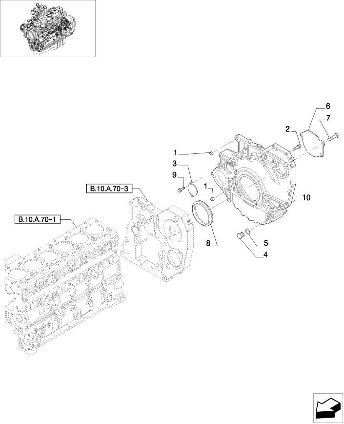 B.10.A.70(4) CRANKCASE COVERS, FLYWHEEL HOUSING