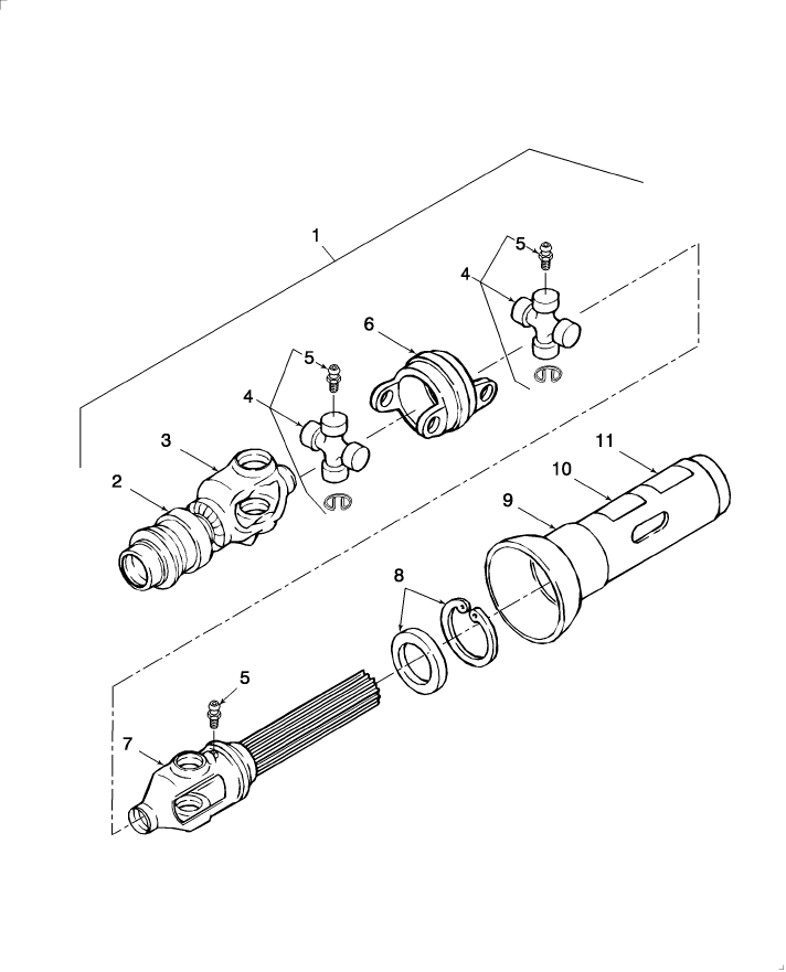 01.03 PRIMARY PTO, FRONT HALF, 1000 RPM