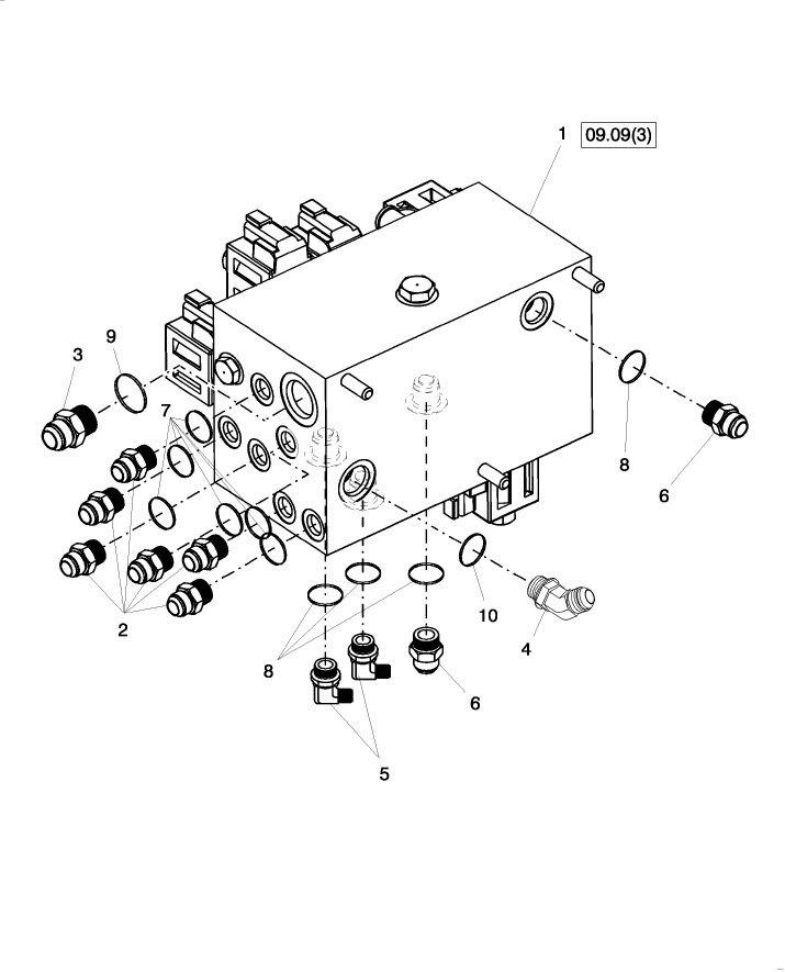 09.09(1) MANIFOLD, MAIN, CONNECTORS  - NON-DRAPER OPTION