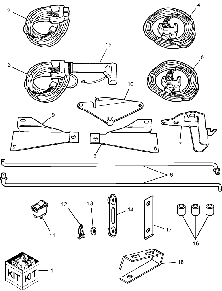 18.02 ADJUSTABLE WINDROW SHIELD KIT, ELECTRICALLY CONTROLLED